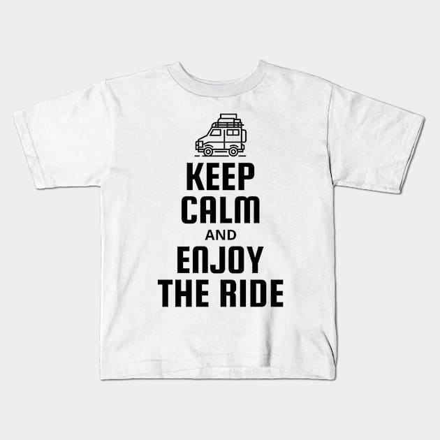 Keep Calm and enjoy the ride by Lamaj Kids T-Shirt by LAMAJ